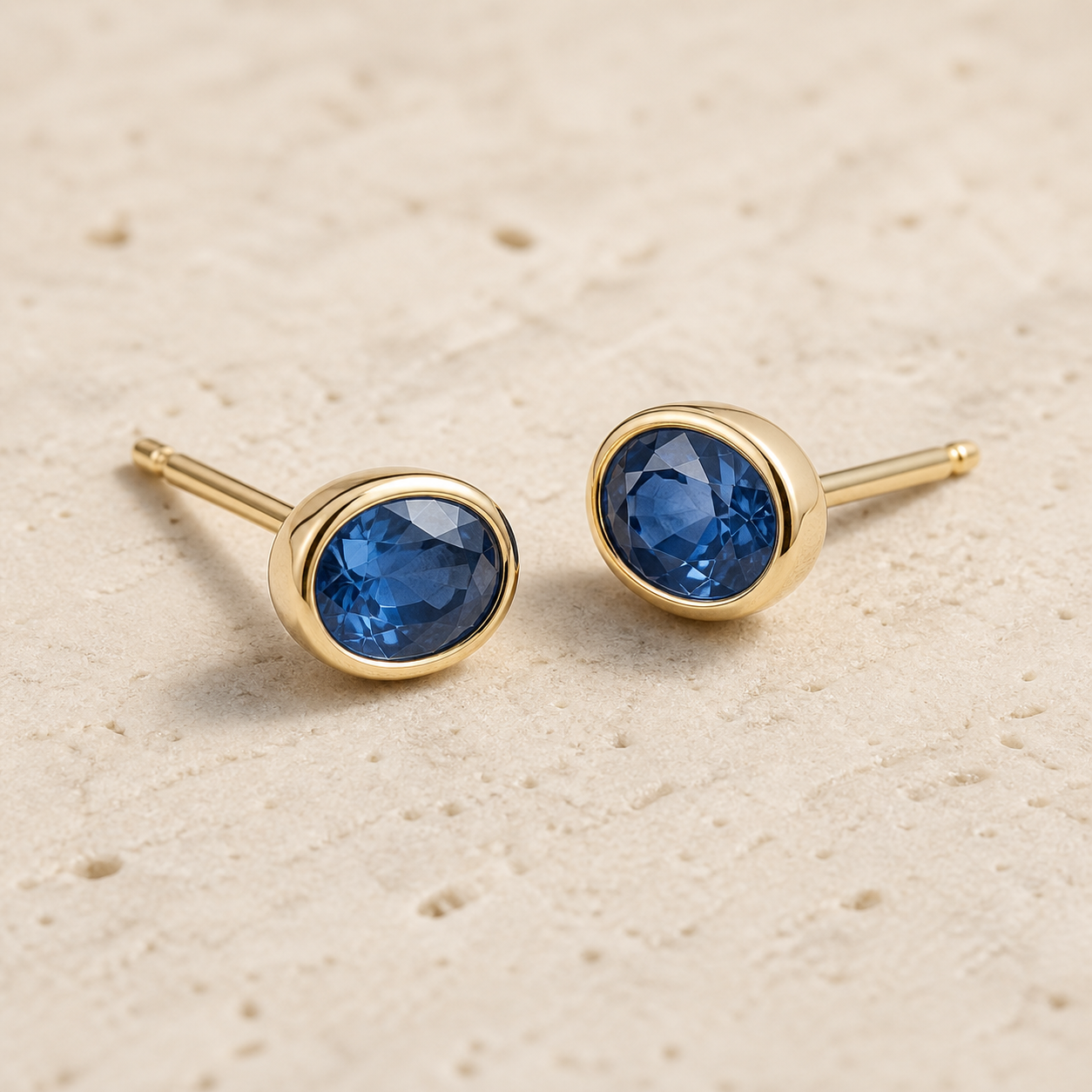 Vesper sapphire and gold stud earrings
