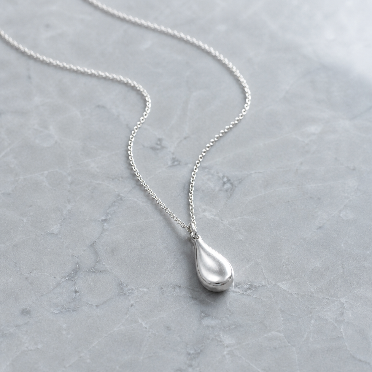Tide sterling silver teardrop pendant